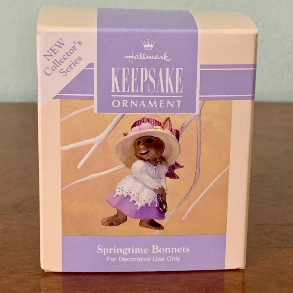 Hallmark Keepsake Spring Easter Ornament Springtime Bonnets 1993 #1 in Series